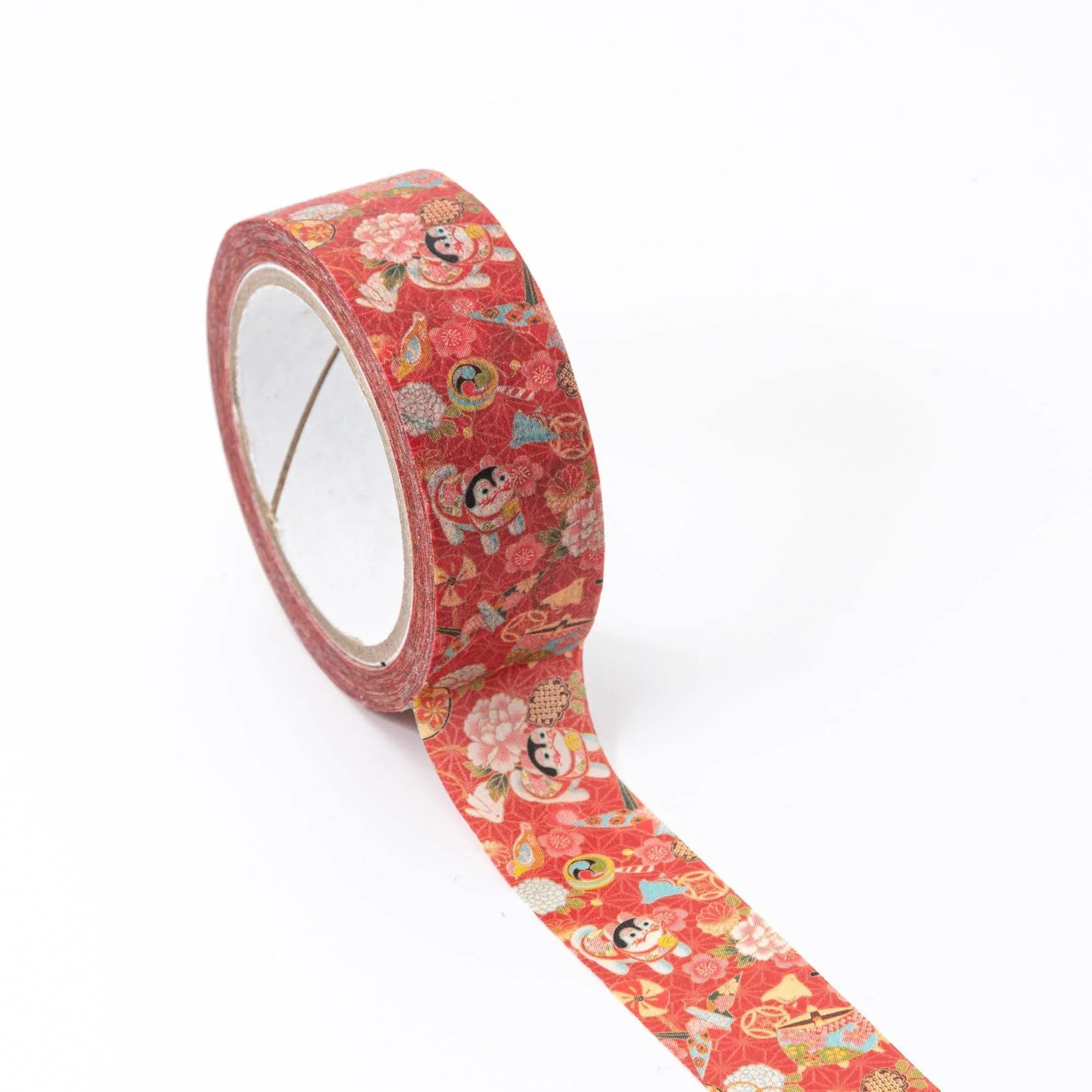 Iyo washi tape Guardian Dog flat display presenting ornamental guardian pattern Japanese textile style