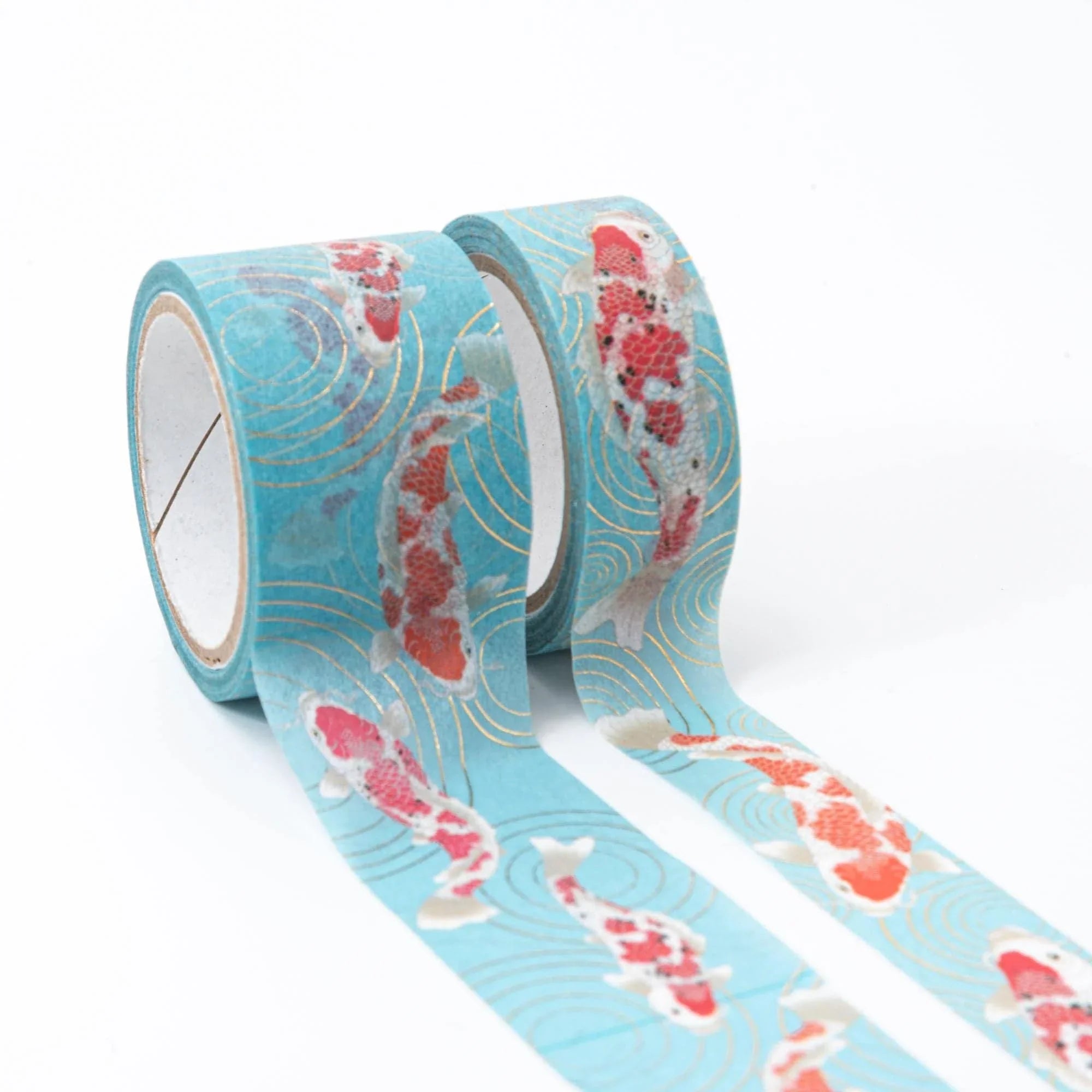 Kimono Beauty Koi Iyo washi tape applied to journal page showing Japanese koi motif in traditional aesthetic