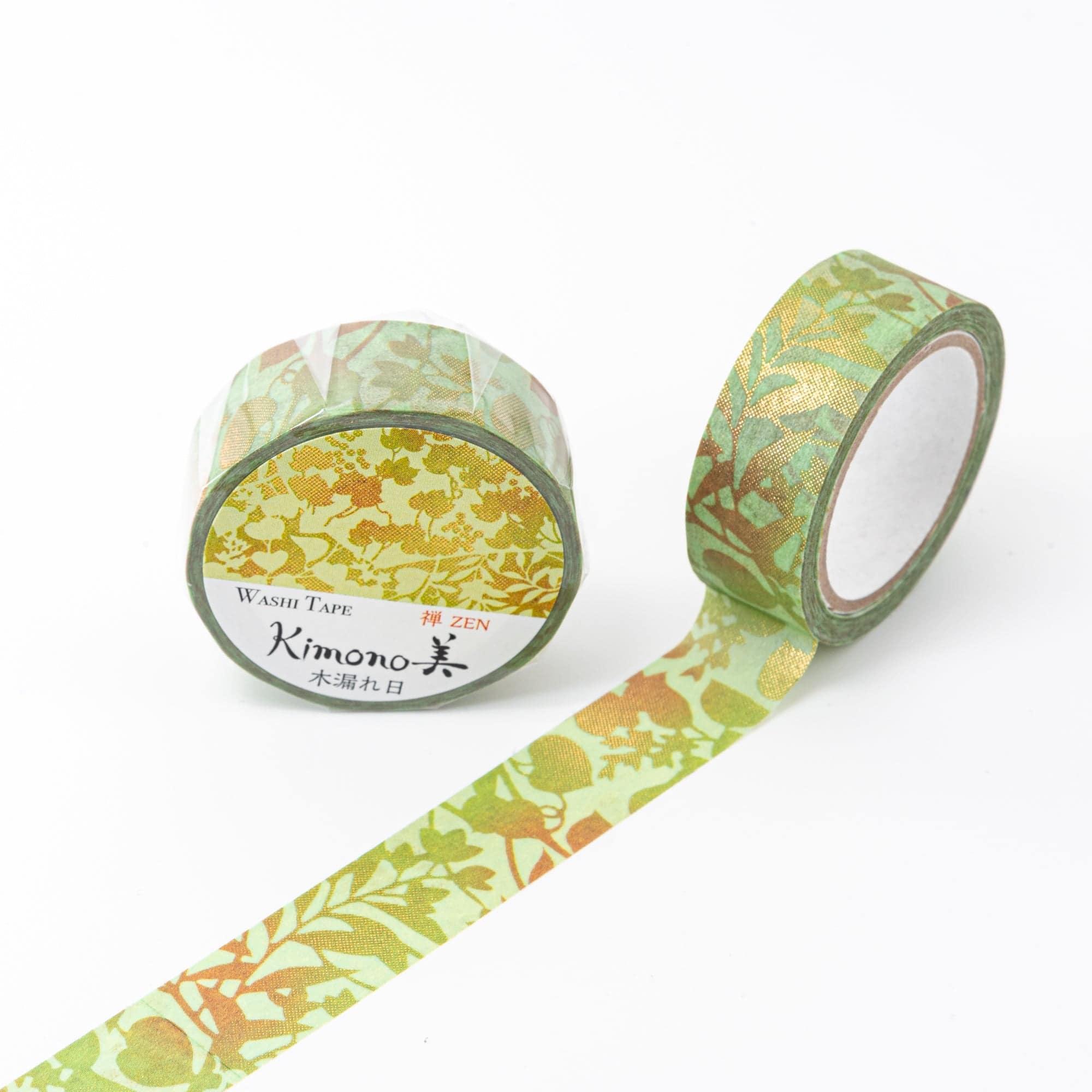 Kimono Beauty Komorebi Iyo washi tape flat lay view displaying Japanese textile with light interplay effect