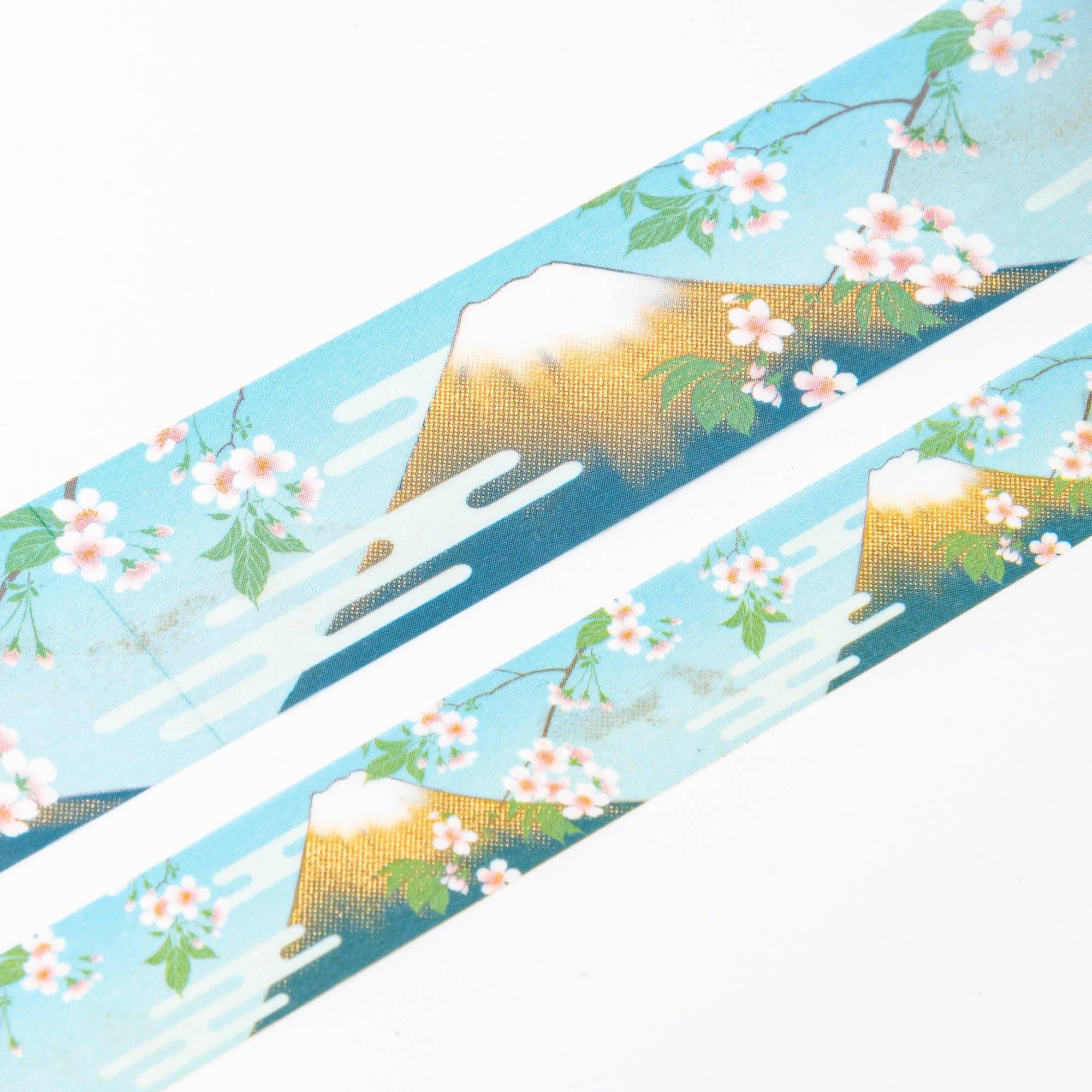Kimono Beauty Mt Fuji Iyo washi tape showing traditional Japanese kimono pattern with Mount Fuji detail close-up