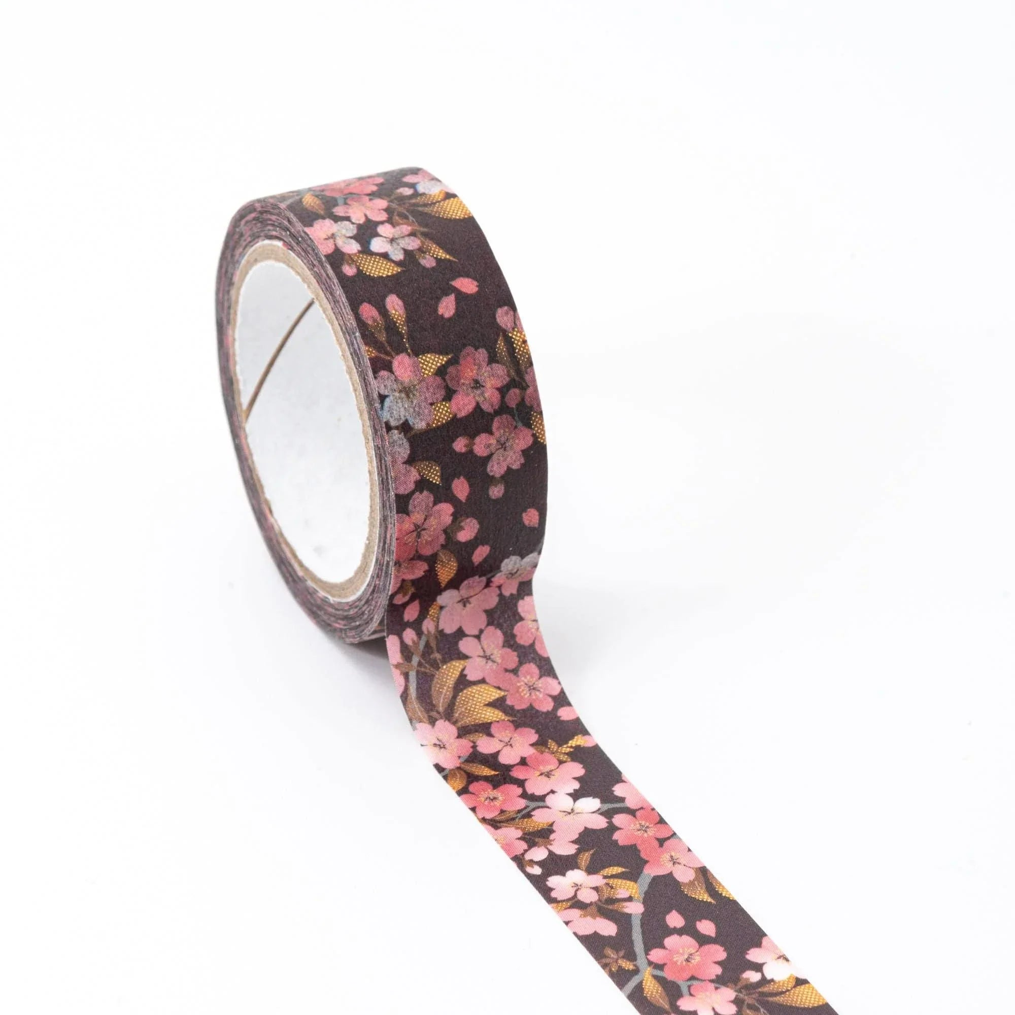 Iyo washi tape Sakura variety flat view showcasing delicate pink blossoms with traditional Japanese pattern